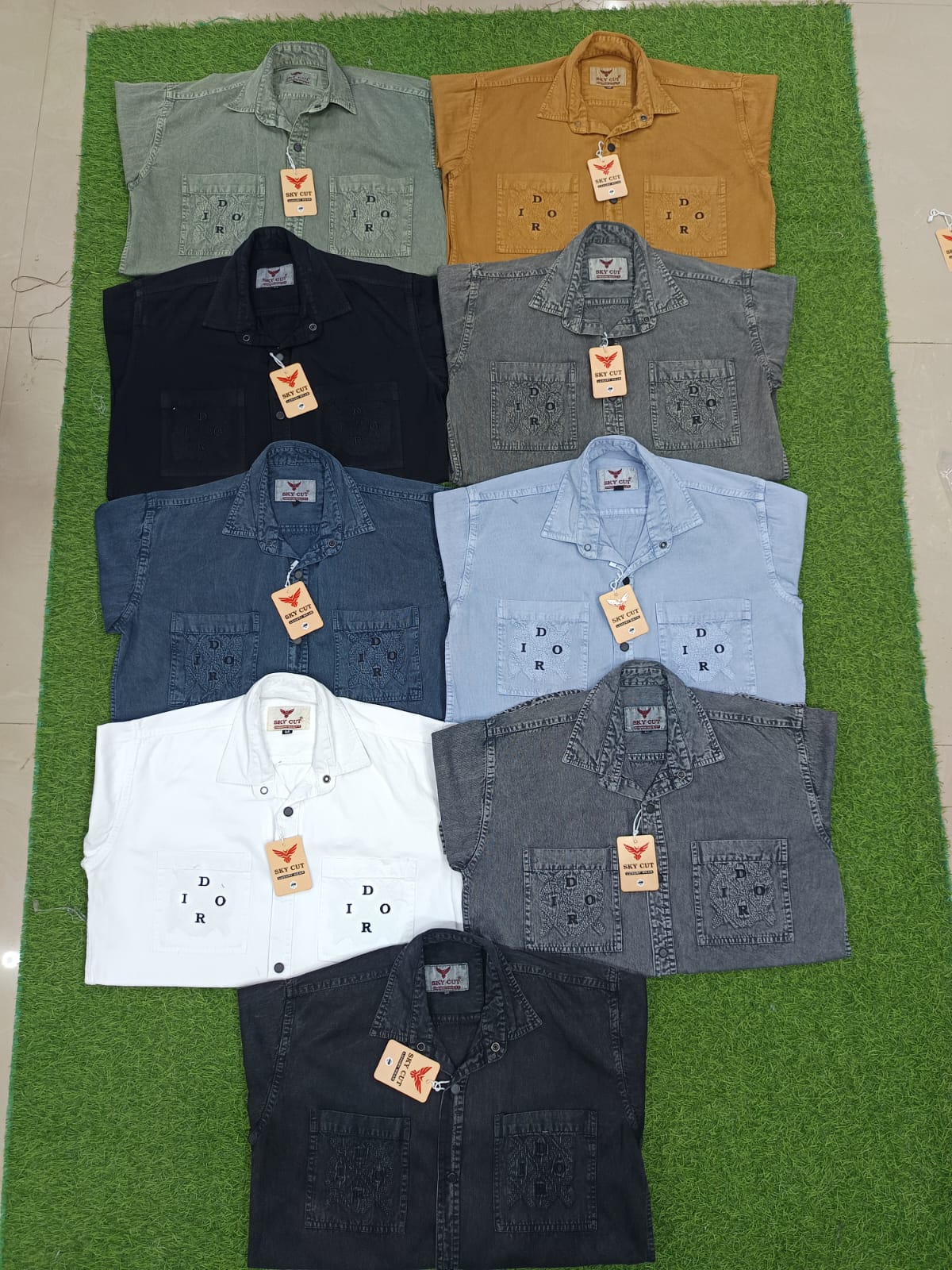 Corduroy shirt with double pocket 